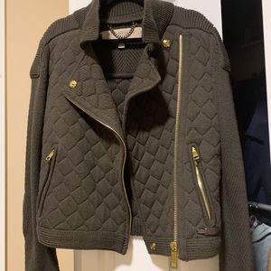 Burberry Brit Quilted Knit Moto Jacket
